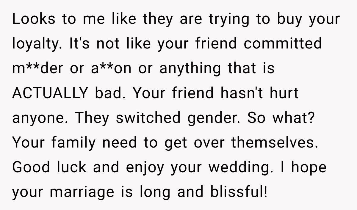 Parents Threaten To Not Attend Daughter’s Wedding Unless She Drops Trans Friend—She Says No Generated by Aubtu.biz