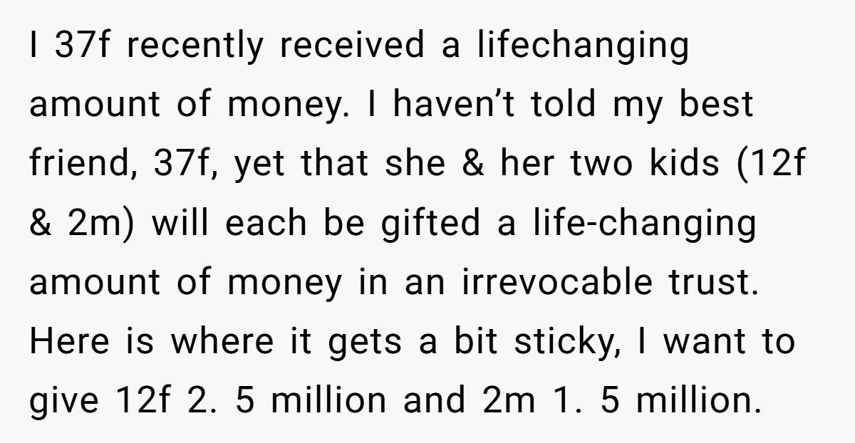 Mom Furious After Woman Gives Her Daughter $2.5M But Only $1.5M To Her Son Generated by Aubtu.biz