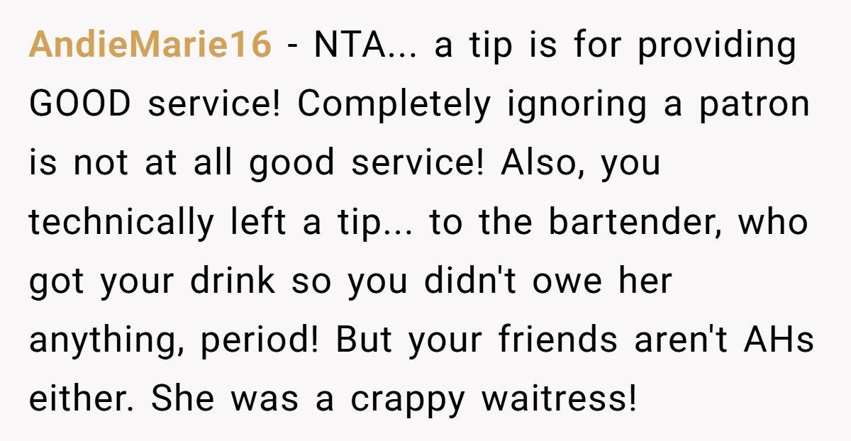 Friends Leave $0 Tip On $300 Bill After Waitress Refuses To Serve One Of Them, Was It Too Harsh? Generated by Aubtu.biz