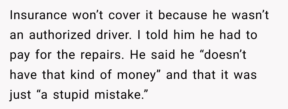 Woman Sends Brother $12K Bill After He Steals And Wrecks Her Dream Car Generated by Aubtu.biz