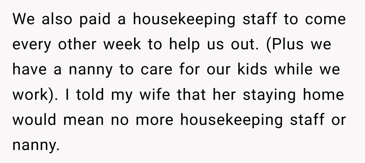 Husband Refuses 50/50 Chores If Wife Quits Job To Stay Home With Kids Generated by Aubtu.biz