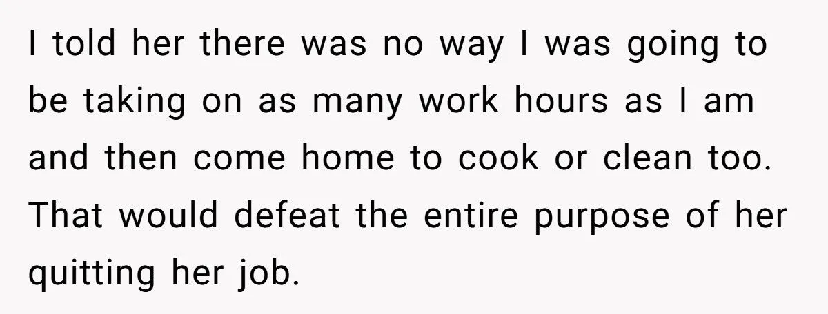 Husband Refuses 50/50 Chores If Wife Quits Job To Stay Home With Kids Generated by Aubtu.biz