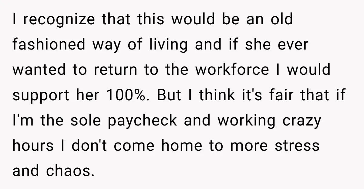 Husband Refuses 50/50 Chores If Wife Quits Job To Stay Home With Kids Generated by Aubtu.biz