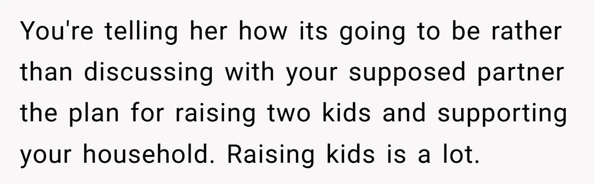 Husband Refuses 50/50 Chores If Wife Quits Job To Stay Home With Kids Generated by Aubtu.biz
