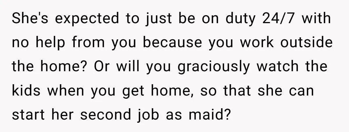 Husband Refuses 50/50 Chores If Wife Quits Job To Stay Home With Kids Generated by Aubtu.biz