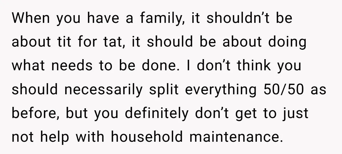 Husband Refuses 50/50 Chores If Wife Quits Job To Stay Home With Kids Generated by Aubtu.biz