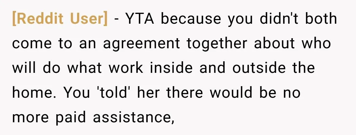 Husband Refuses 50/50 Chores If Wife Quits Job To Stay Home With Kids Generated by Aubtu.biz