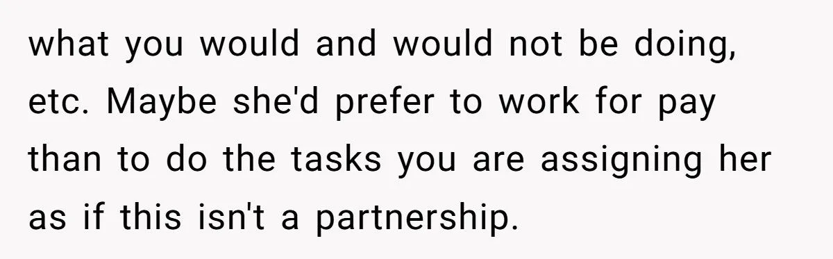 Husband Refuses 50/50 Chores If Wife Quits Job To Stay Home With Kids Generated by Aubtu.biz