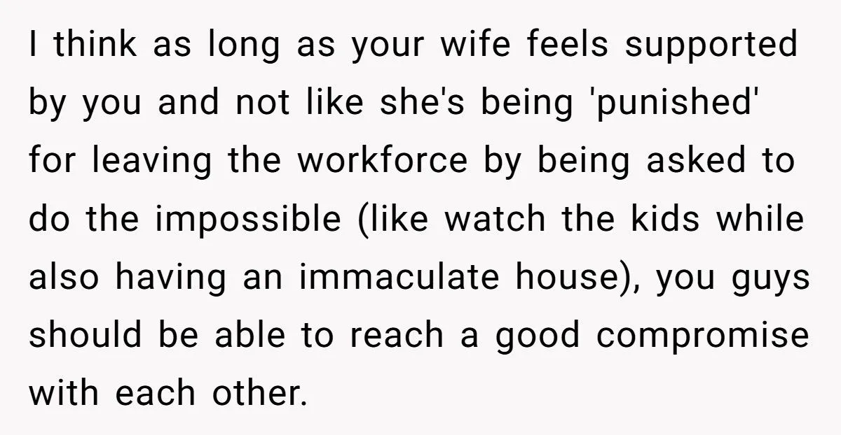 Husband Refuses 50/50 Chores If Wife Quits Job To Stay Home With Kids Generated by Aubtu.biz