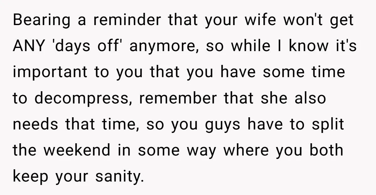 Husband Refuses 50/50 Chores If Wife Quits Job To Stay Home With Kids Generated by Aubtu.biz
