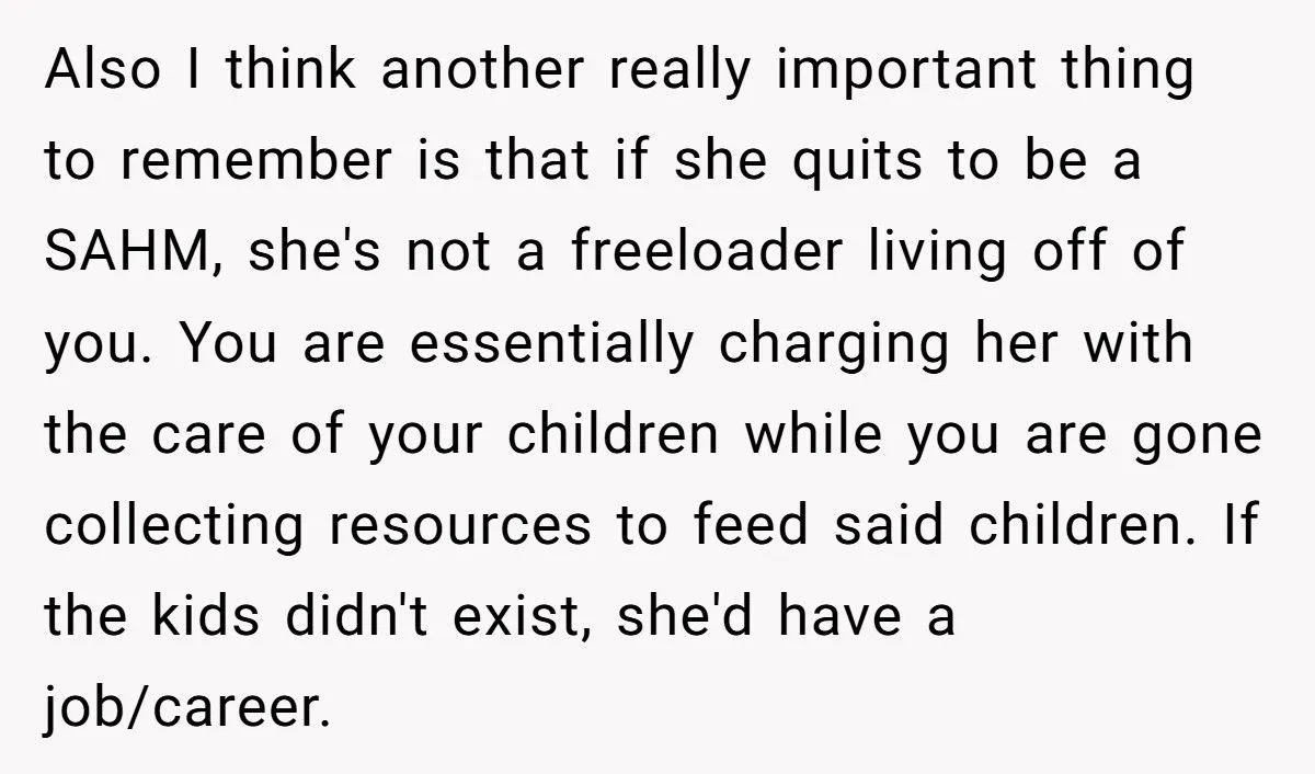 Husband Refuses 50/50 Chores If Wife Quits Job To Stay Home With Kids Generated by Aubtu.biz