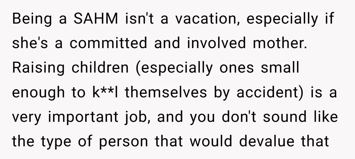 Husband Refuses 50/50 Chores If Wife Quits Job To Stay Home With Kids Generated by Aubtu.biz