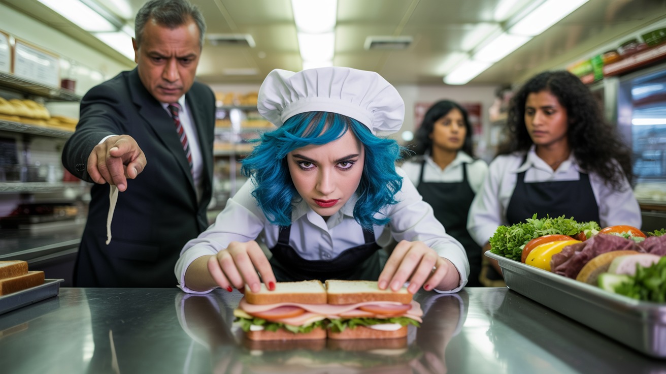 Woman Got Tired Of Being Blamed For Black Hair In Foodcused, So She Dyed Her Hair Blue To Prove A Point