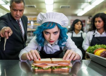 Woman Got Tired Of Being Blamed For Black Hair In Foodcused, So She Dyed Her Hair Blue To Prove A Point Woman Got Tired Of Being Blamed For Black Hair In Foodcused, So She Dyed Her Hair Blue To Prove A Point