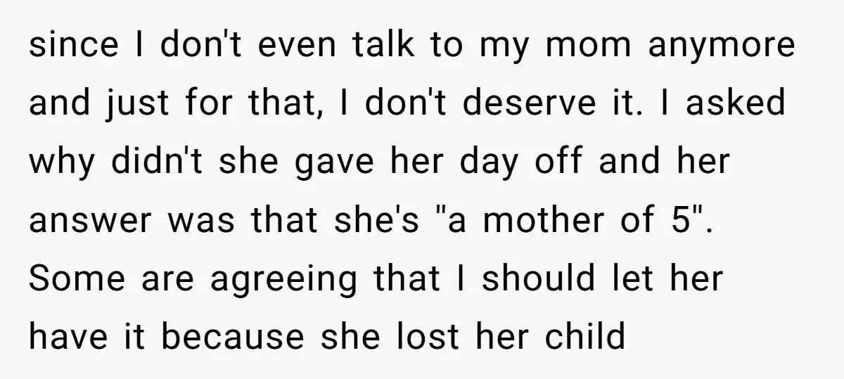 Student Refuses To Give Up Mother’s Day Off For Coworker Who Lost Her Son, Colleagues Call Her Cruel Generated by Aubtu.biz