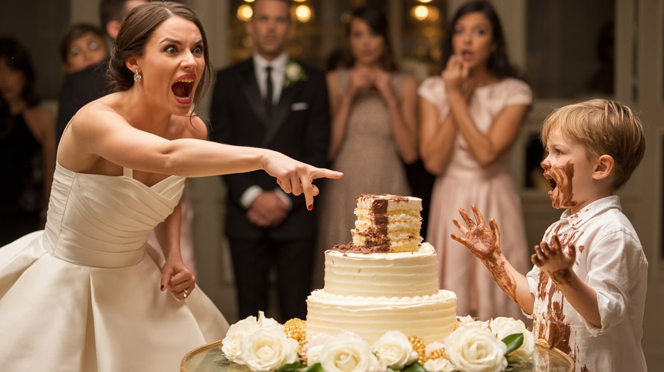 Bride Explodes At Best Friend After 4-Year-Old Son Ruins Wedding Cake, Guest Refuses To Apologize