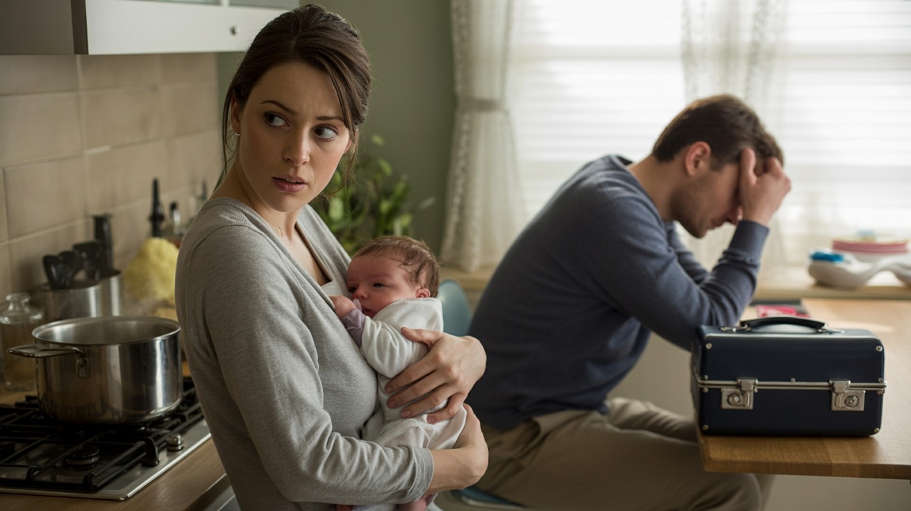 Husband Demands “Dinner Ready” While Wife Changes Newborn’s Diaper, Her Response Stuns Him