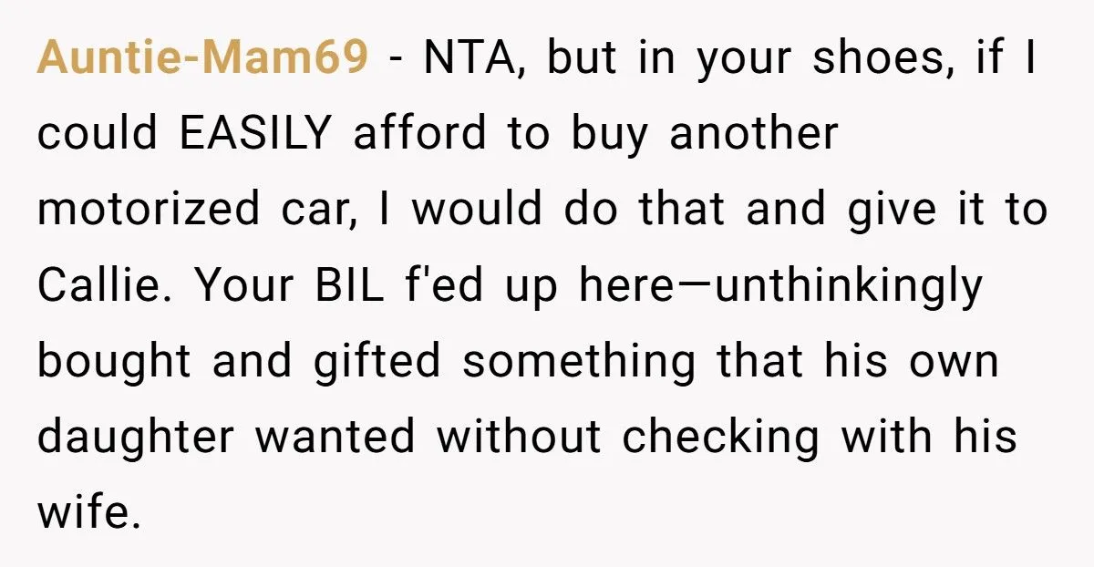 Mom Refuses To Return Daughter’s Birthday Car After Sister Demands It For Her Own Child Generated by Aubtu.biz