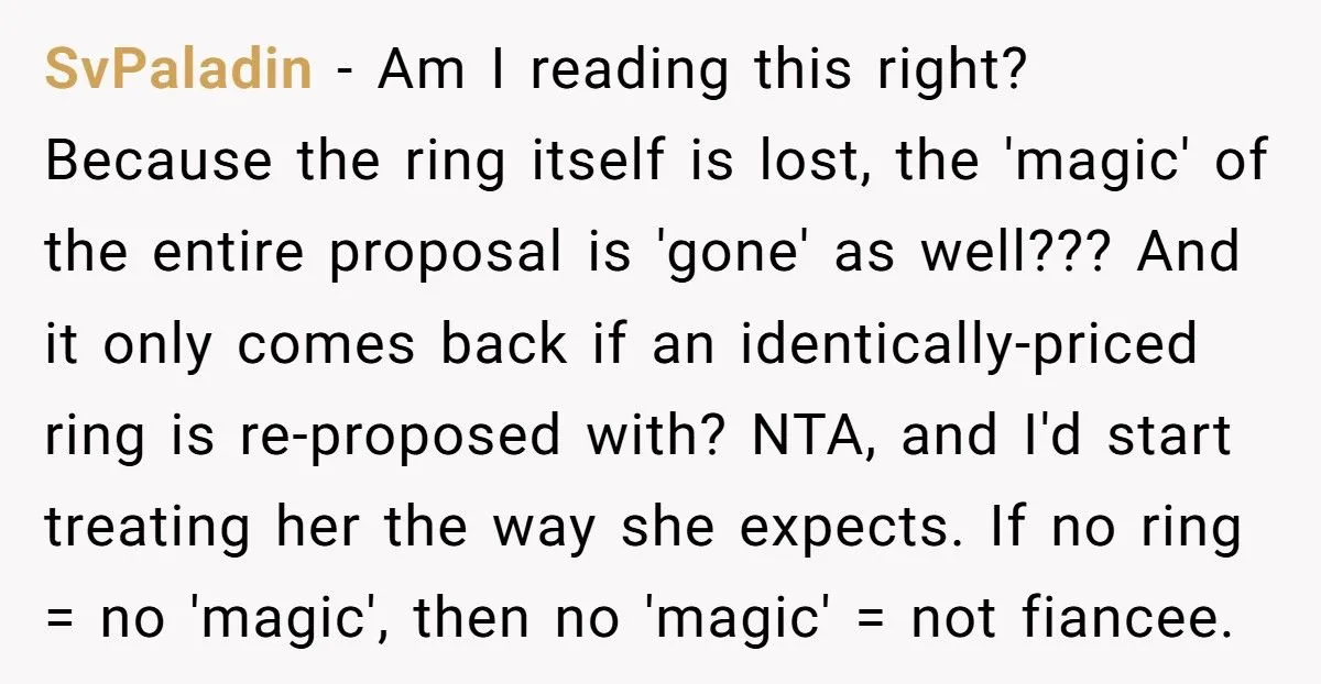 Fiancé Refuses To Re-Propose After She Lost The Engagement Ring, Is He Being Reasonable?