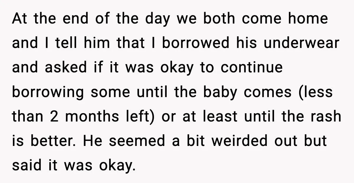 Man Calls Out Wife For Stealing His Underwear While She’s Eight Months Pregnant