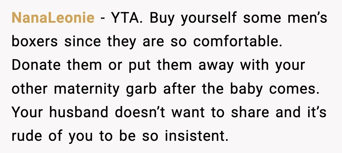 Man Calls Out Wife For Stealing His Underwear While She’s Eight Months Pregnant