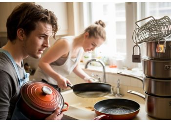 Roommate Wouldn’t Stop Ruining His $500 Pans - So He Locked Them All Together With Wire Roommate Wouldn’t Stop Ruining His $500 Pans – So He Locked Them All Together With Wire