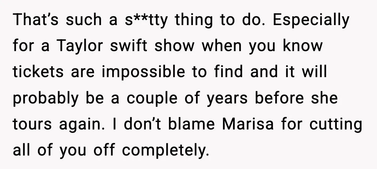 Woman Gives Her Sister Friend’s Taylor Swift Ticket And Leaves Without Her