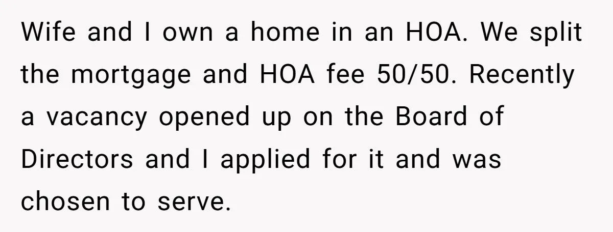 Husband Keeps HOA Fee Waiver for Himself - Wife Feels Betrayed