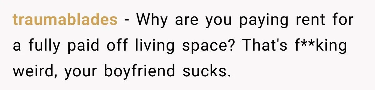 Greedy Boyfriend Shames Girlfriend for Pay Raise, Demands More Rent in His Paid-Off Flat shorter, catchier title