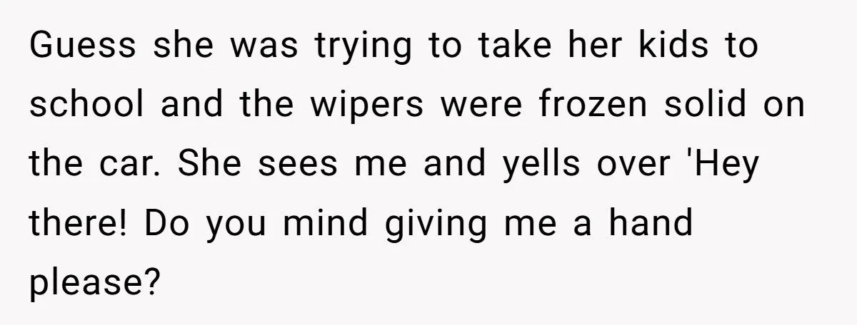 Tried to Do a Good Deed, Got Cussed Out. Next Day? Karma Froze Their Wipers