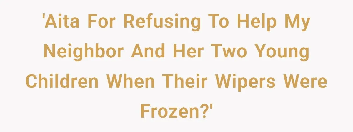 Tried to Do a Good Deed, Got Cussed Out. Next Day? Karma Froze Their Wipers