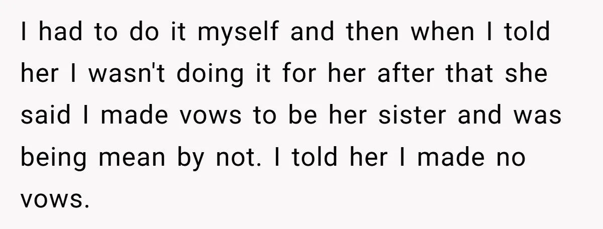 She Refused to Make “Sisterhood Vows” to Her Stepsister – Now Everyone’s Calling Her Heartless