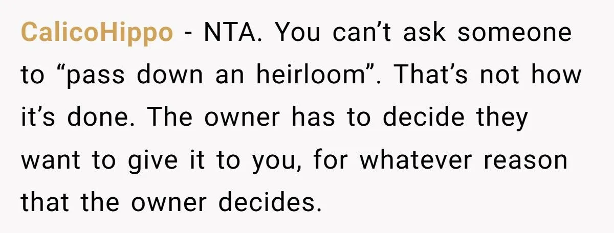 Heirloom Havoc: Was Refusing To Hand Over a Treasured Ring To Daughter-In-Law Justified Or Harsh?