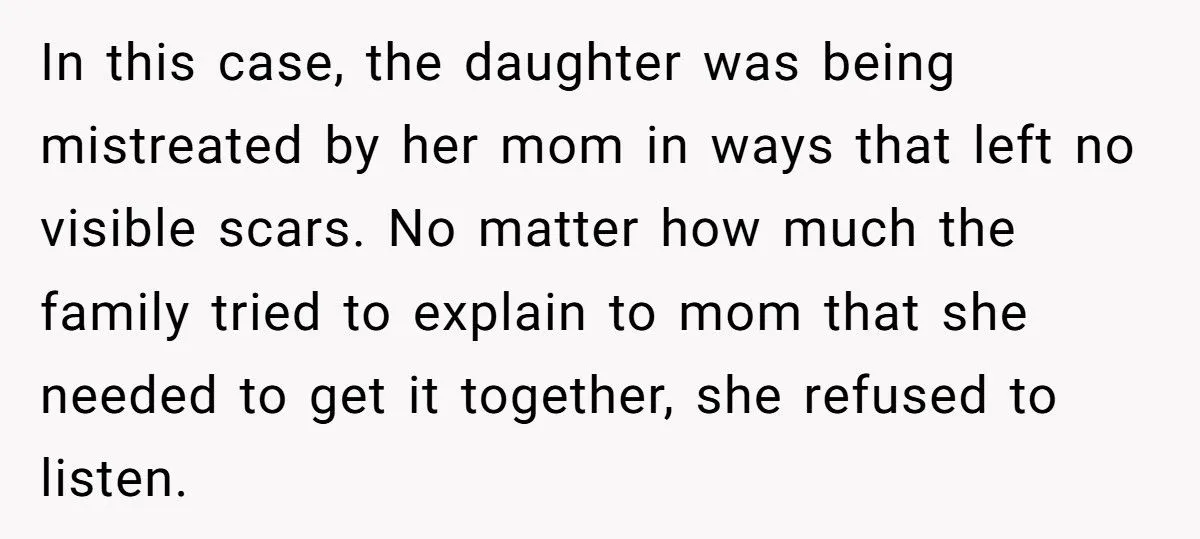 Her Daughter Chose to Live with Grandparents After Years of Neglect - Now She Wants Sympathy, but Her Sister Said No