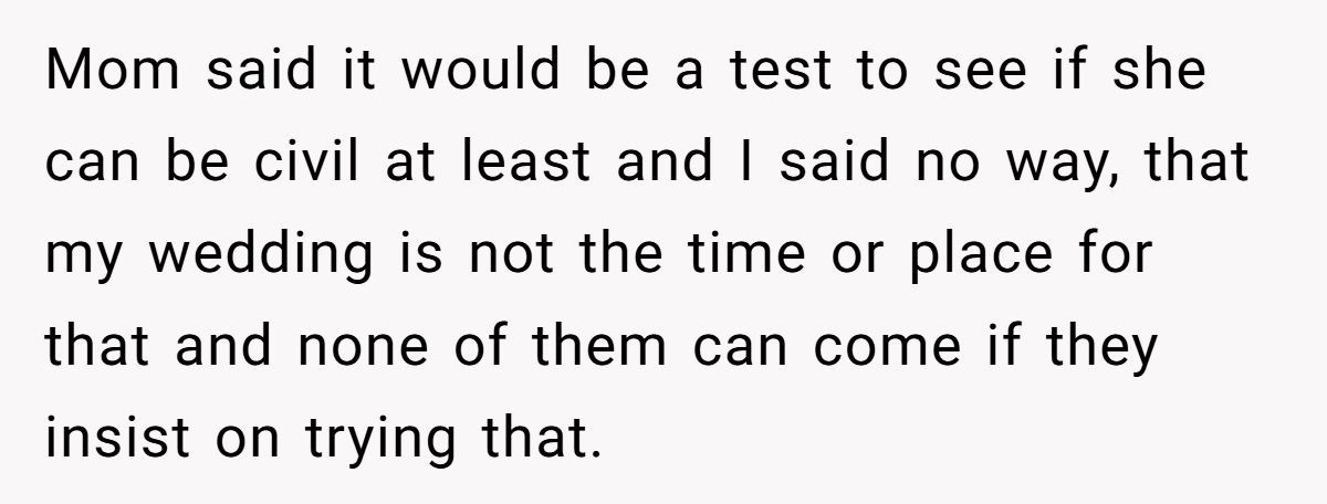 Groom Blocks Mom From Using Wedding to Force Reunion With Hateful Sister Generated by Aubtu.biz
