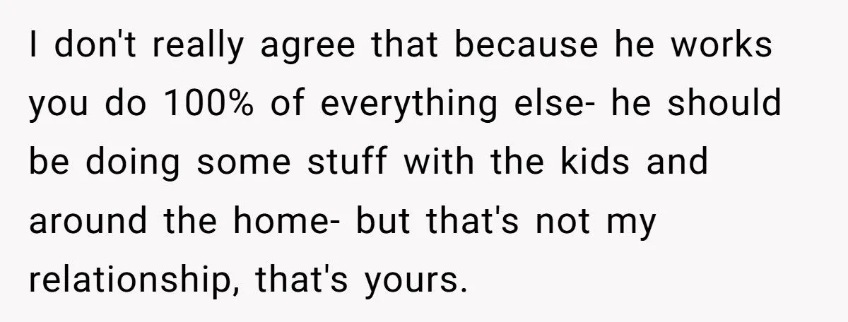 Stay-at-Home Mom Begs Husband to Go to the Office - Is She Wrong? Generated by Aubtu.biz