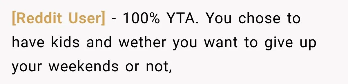 A Mother Keeps Her Weekends Child-Free, Leaving Her Kids’ Wishes Ignored and Family Appalled Generated by Aubtu.biz