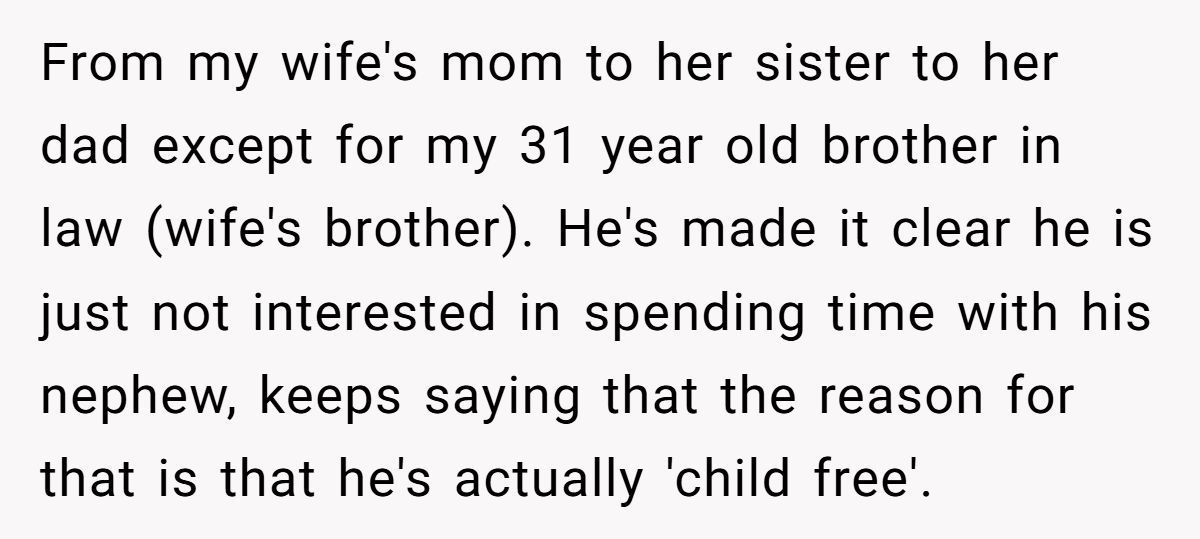 A Man Shamed His Child-Free BIL for Refusing to Watch His Son - Now the Family Wants an Apology Generated by Aubtu.biz