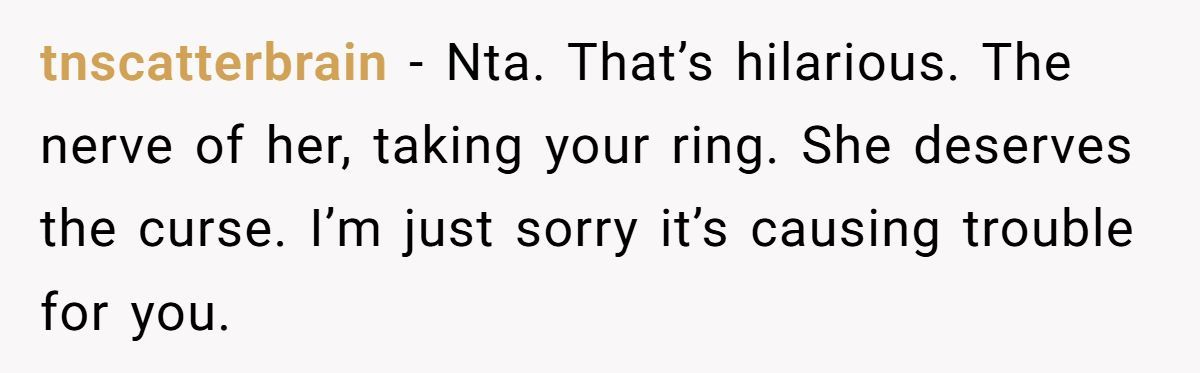 Woman Told Her Future MIL That Her Engagement Ring Was Cursed After She Stole It Generated by Aubtu.biz