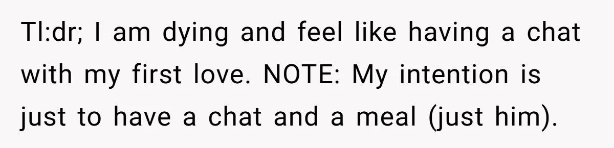 She Wants a Last Meeting with Her First Love, and Wonders About Her Husband’s Feelings Generated by Aubtu.biz