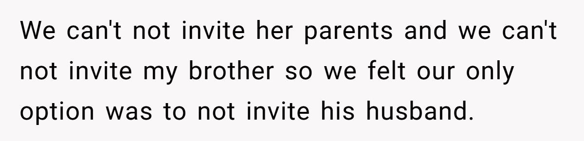 He’s Thinking of Telling His Brother Not to Bring His Husband to the Wedding - All to Please Homophobic In-Laws Generated by Aubtu.biz