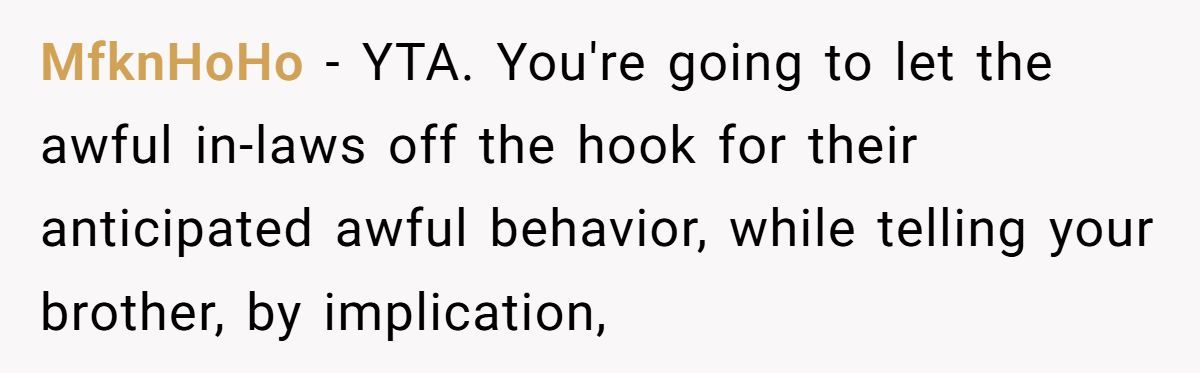 He’s Thinking of Telling His Brother Not to Bring His Husband to the Wedding - All to Please Homophobic In-Laws Generated by Aubtu.biz