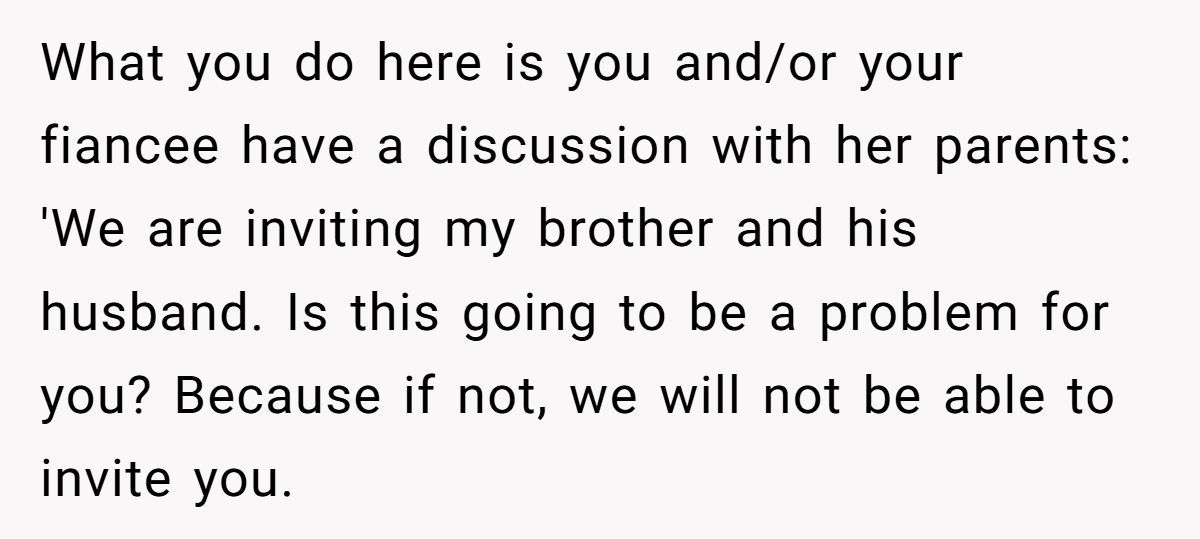 He’s Thinking of Telling His Brother Not to Bring His Husband to the Wedding - All to Please Homophobic In-Laws Generated by Aubtu.biz