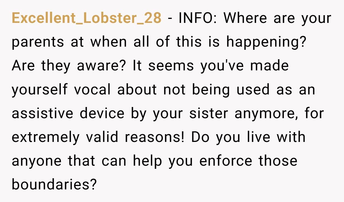 Family Drama Erupts as Girl Refuses to Be Her Disabled Sister’s Physical Safety Net Generated by Aubtu.biz