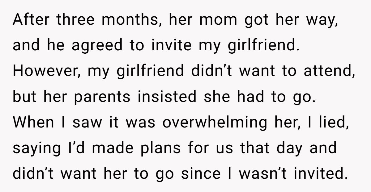 WIBTA If I Lied To Protect My Girlfriend From Her Half-Brother’s Wedding? Generated by Aubtu.biz