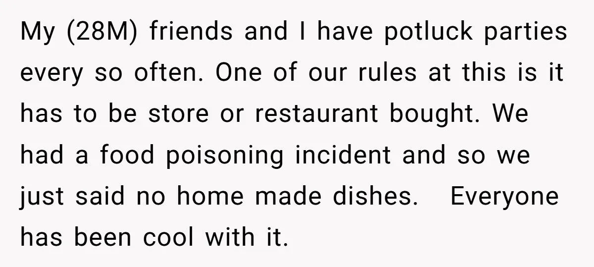 He Threw Out Her Dish Over Dog Hair at Potluck - Was His Public Outburst Too Harsh?