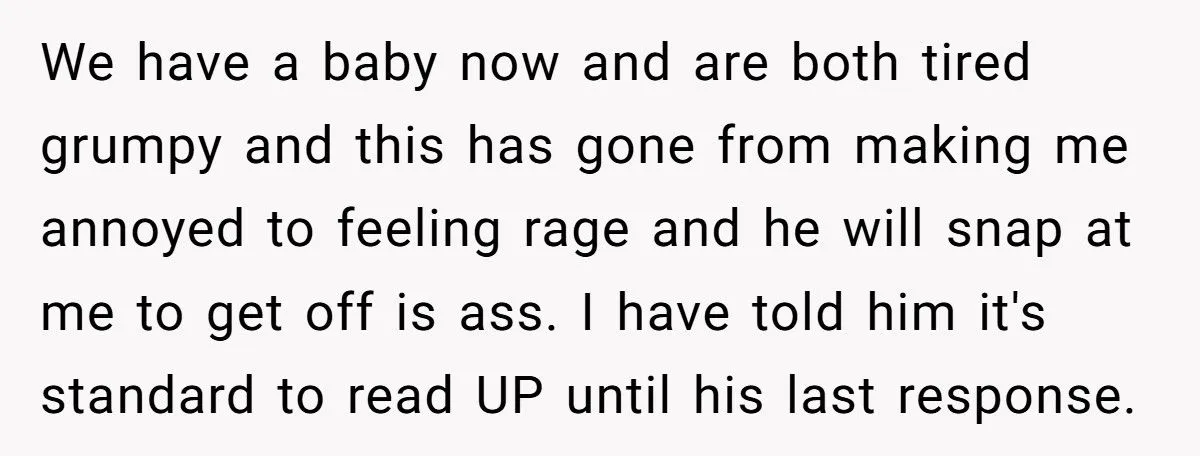 Woman Furious After Husband Insists He Only Has to Read the Last Text She Sends
