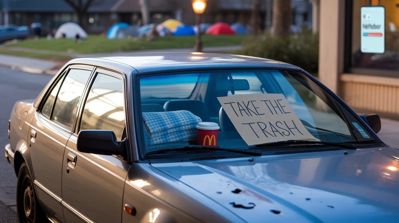 This Man Gave a Homeless Stranger Shelter in His Beat-Up Car - His Neighbors Say He’s Endangering Their Kids