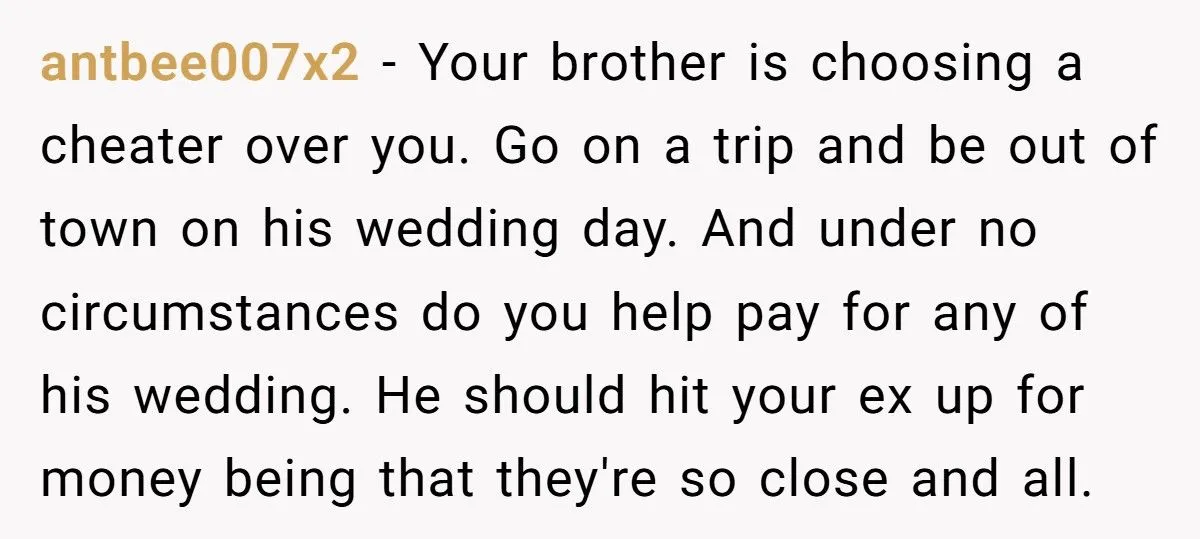 Man Refuses To Pay For Brother’s Wedding After Brother Invites His Cheating Ex Generated by Aubtu.biz