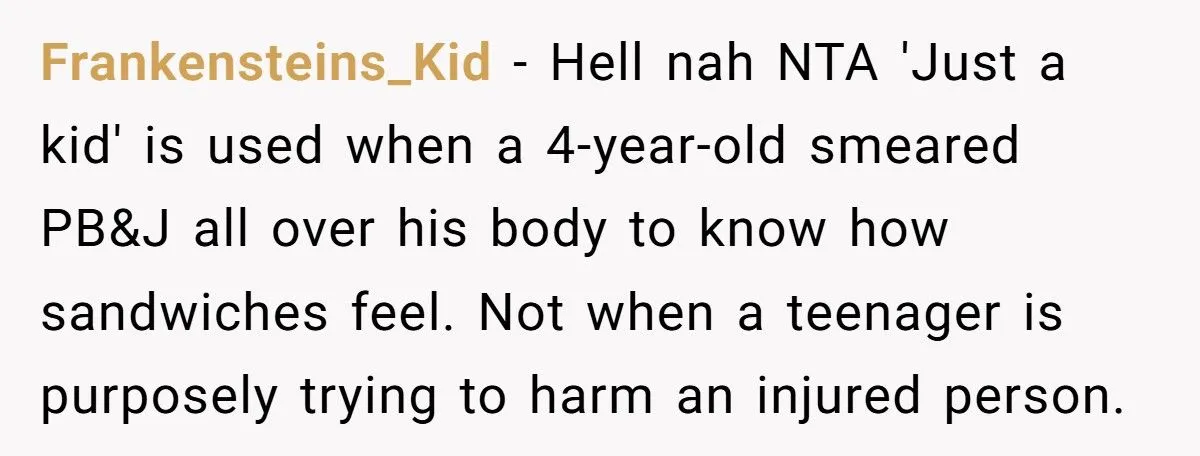 Woman Tells Sister “13 Isn’t Just A Kid” After Nephew Breaks Injured Girl’s Crutches Generated by Aubtu.biz